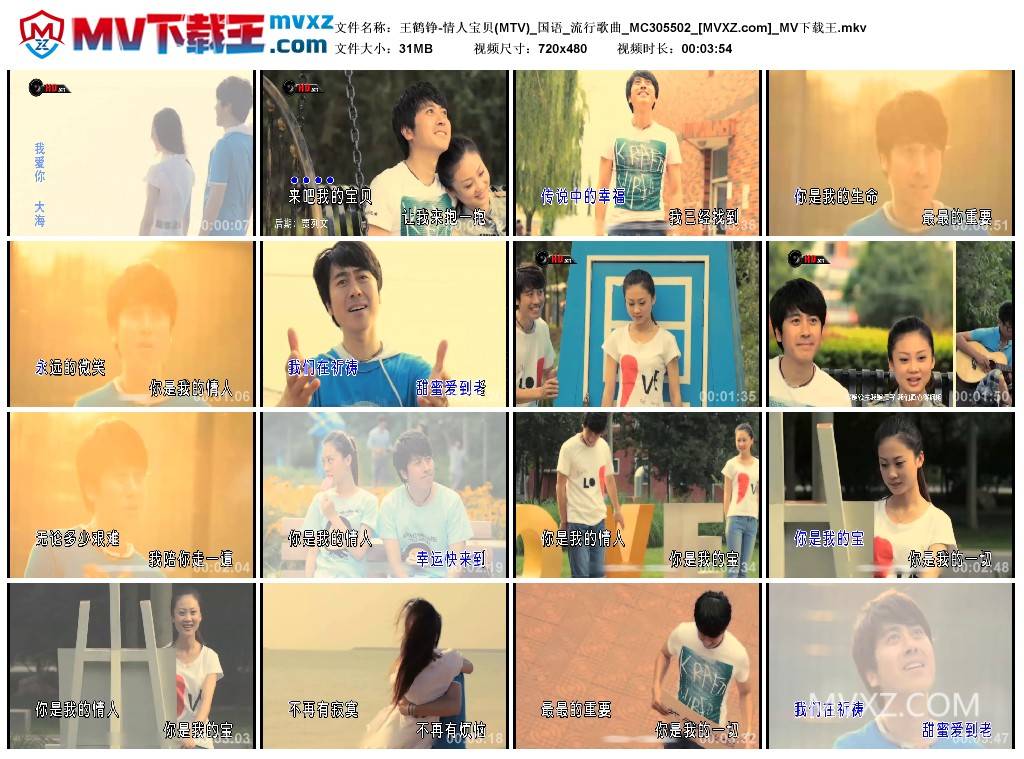 王鹤铮-情人宝贝(MTV)_国语_流行歌曲_MC305502